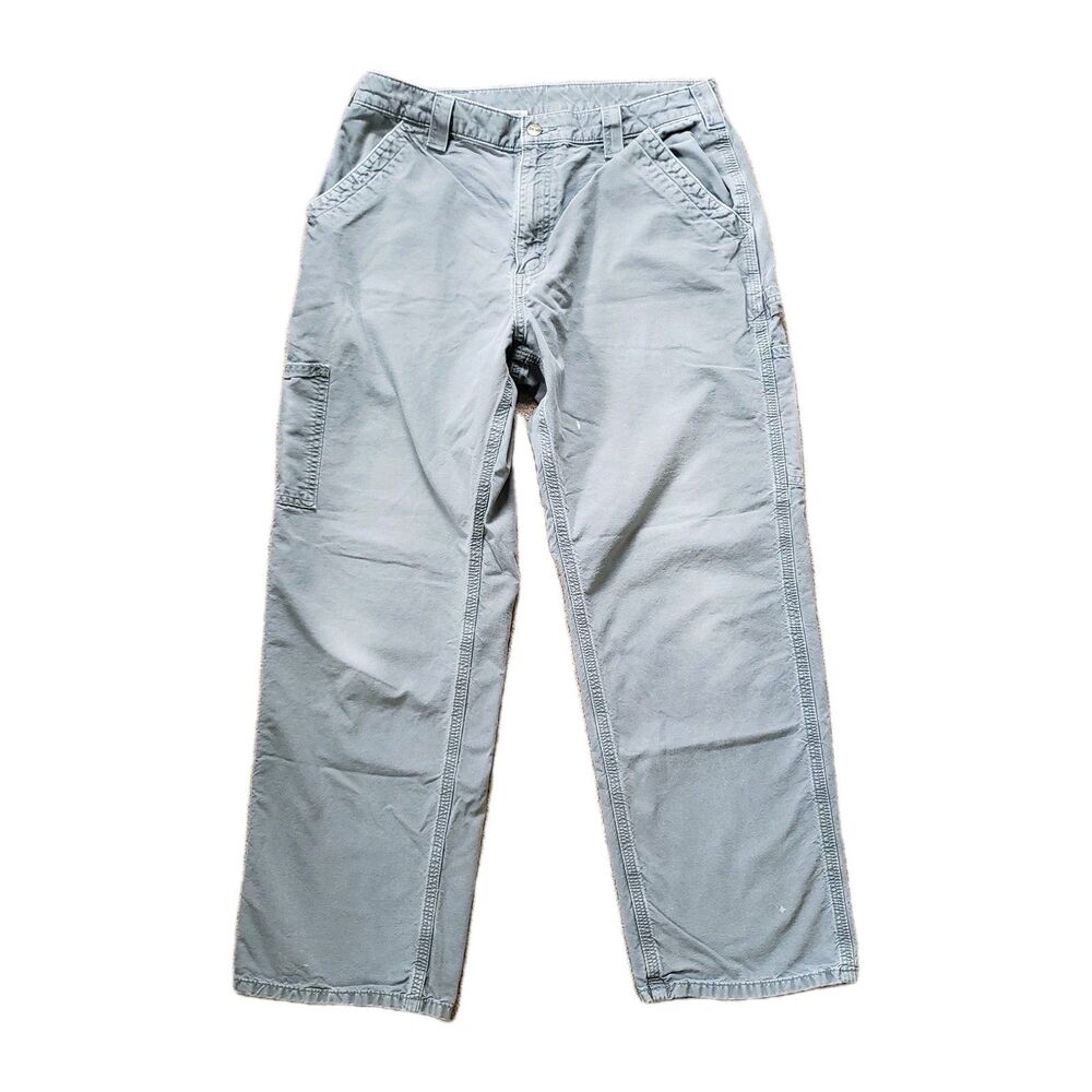 VTG Y2K Carhartt Original Dungaree Fit 34x30(FITS 33X28.5) Gray Pants B151 FAT